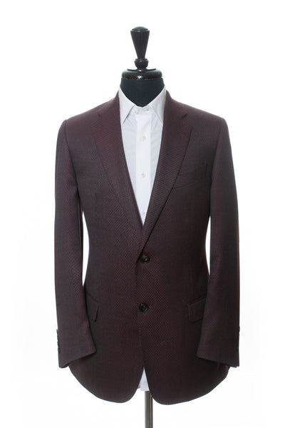 Emporio Armani Merlot on Charcoal Checker G-Line Blazer