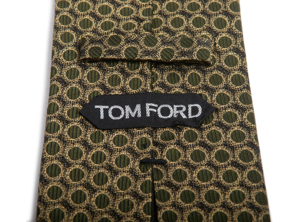 Tom Ford Green Polka Dot Silk Tie