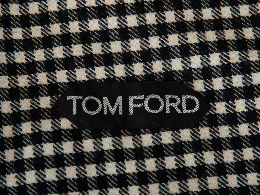 Tom Ford Black and White Check Cashmere Blend Basic Base V Blazer