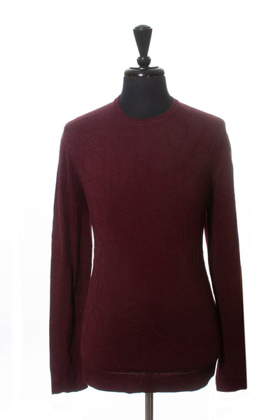 John Varvatos NWT Maroon Bristol Crack Stitch Crew Neck