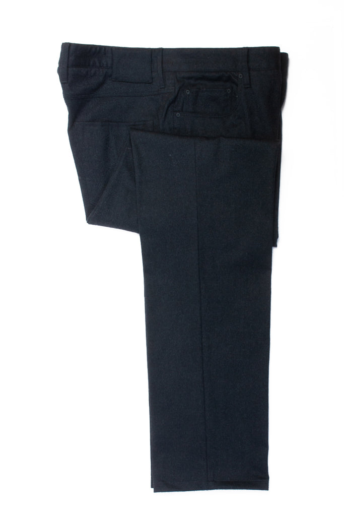 PT01 Black Slim Fit Stretch Flannel 5-Pocket Pants