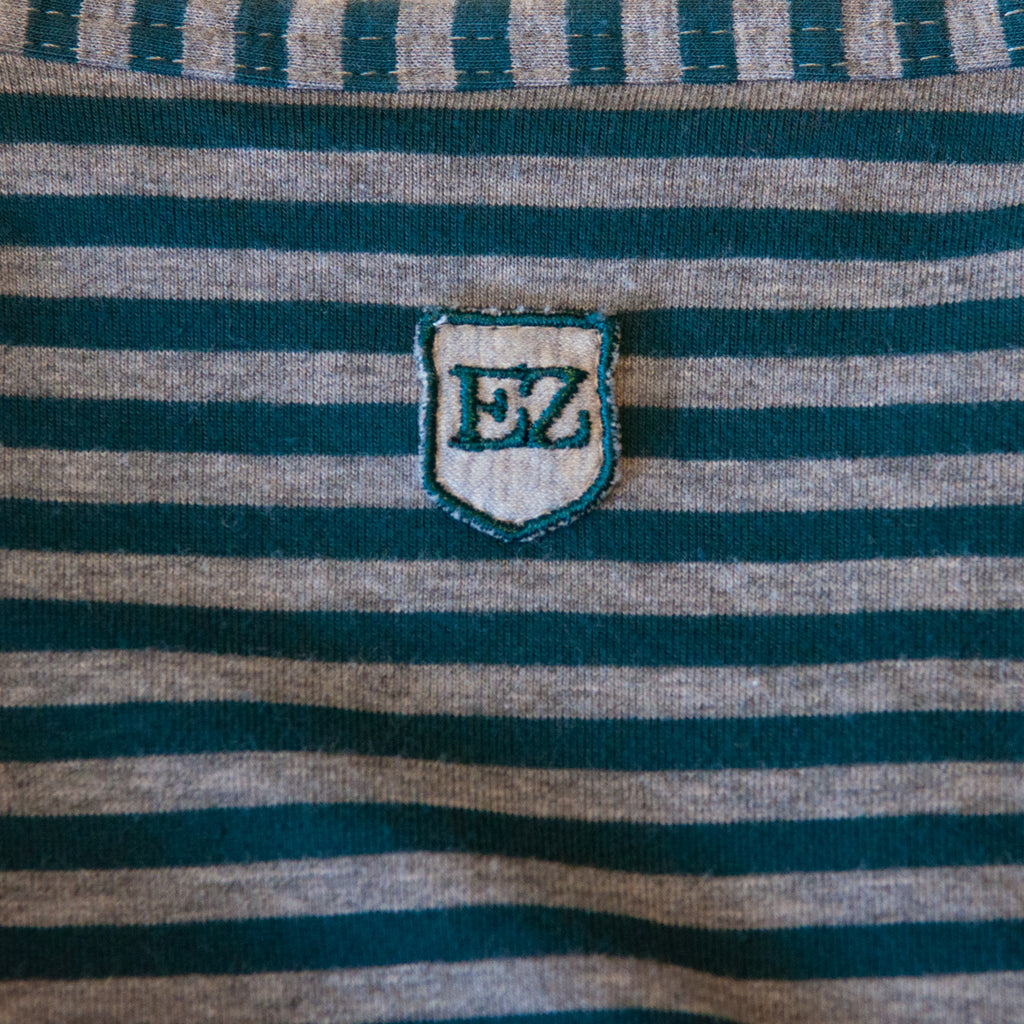 Ermenegildo Zegna Green Striped Crew Neck T-Shirt