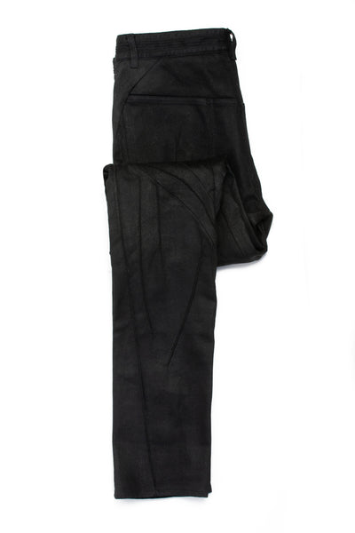 Rochas Paris NWT Black Wax Coated Morpheus Jeans