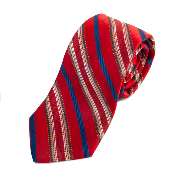 Dion Red Striped Silk Tie