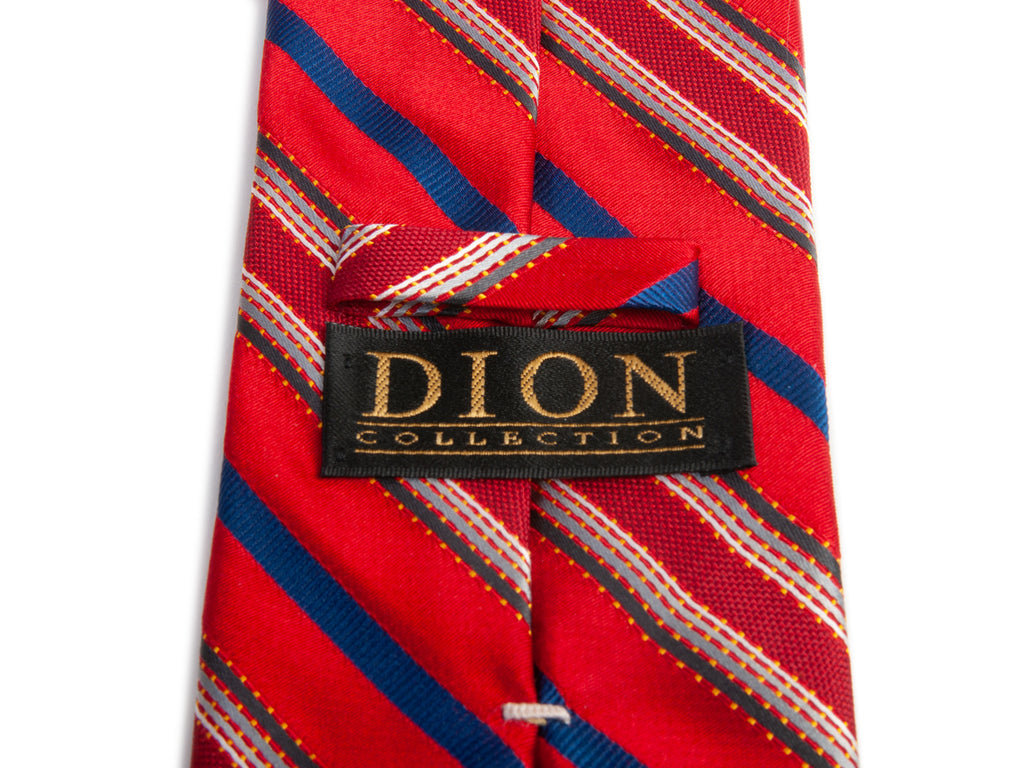 Dion Red Striped Silk Tie