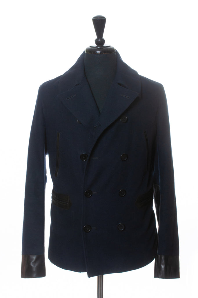 Sandro Paris Navy Blue Cotton Pea Coat