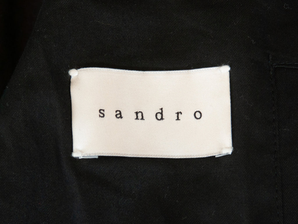 Sandro Paris Navy Blue Cotton Pea Coat