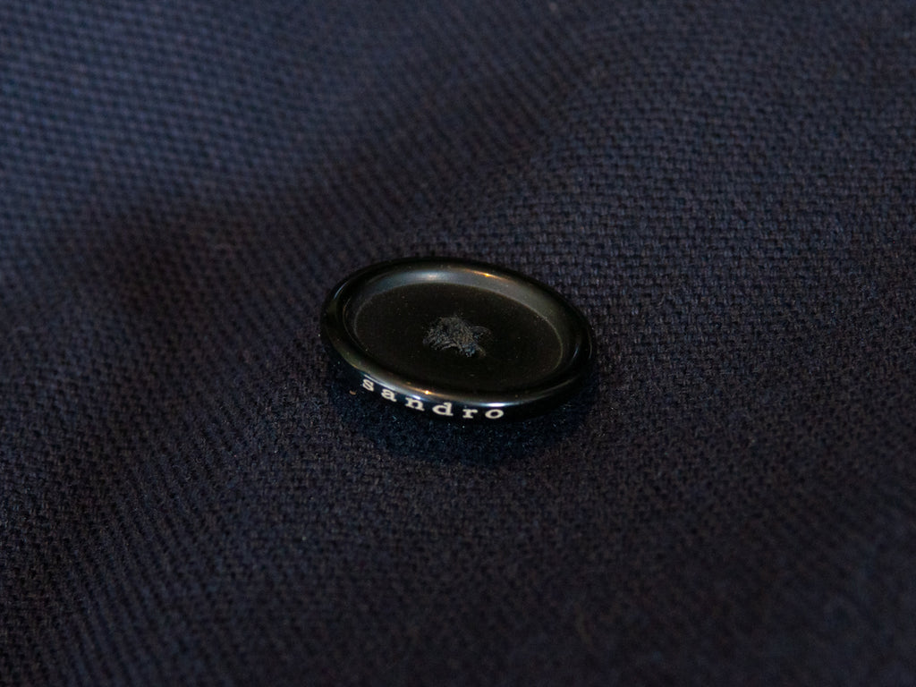 Sandro Paris Navy Blue Cotton Pea Coat