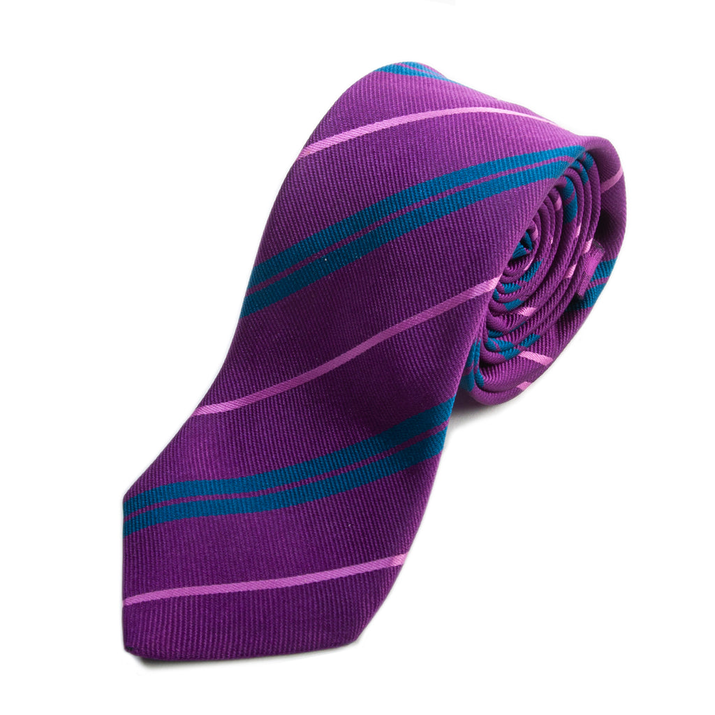 Eton Purple Striped English Silk Tie