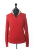 Loro Piana Brick Red Silk Cotton Quarter Zip Sweater at Luxmrkt.ca menswear consignment Edmonton.