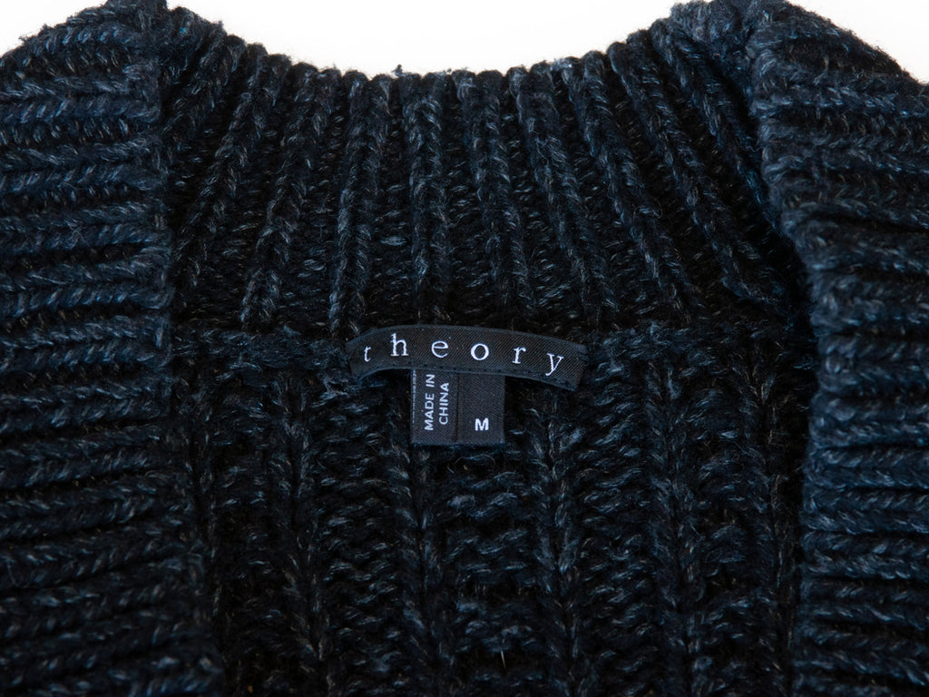 Theory Black Mix Nikolais Umbra Cardigan Sweater