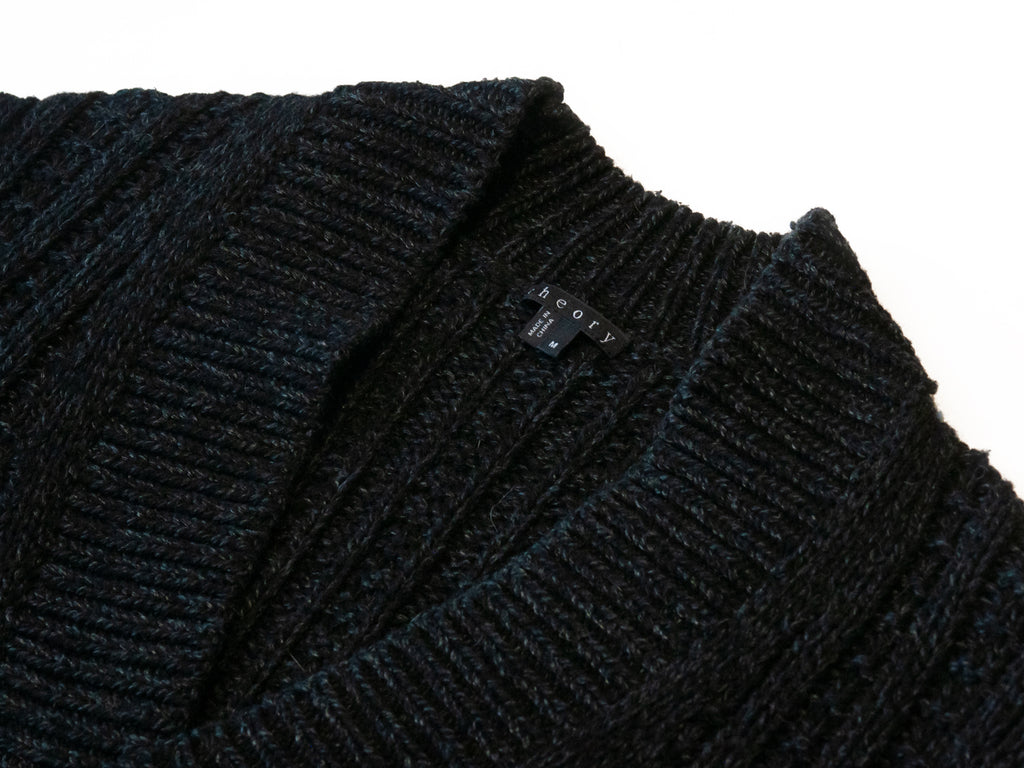 Theory Black Mix Nikolais Umbra Cardigan Sweater