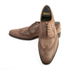 Loake Design Brown Distressed Suede Wing Tip Shoes