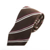 Ermenegildo Zegna Couture Brown Stripe Cotton Blend Tie