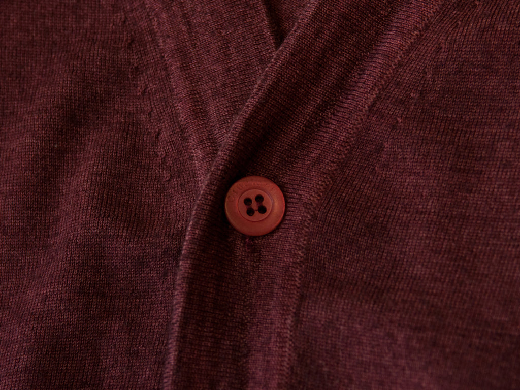 Cruciani Plum Wool Lightweight Cardigan at Luxmrkt.ca menswear consignment Edmonton.