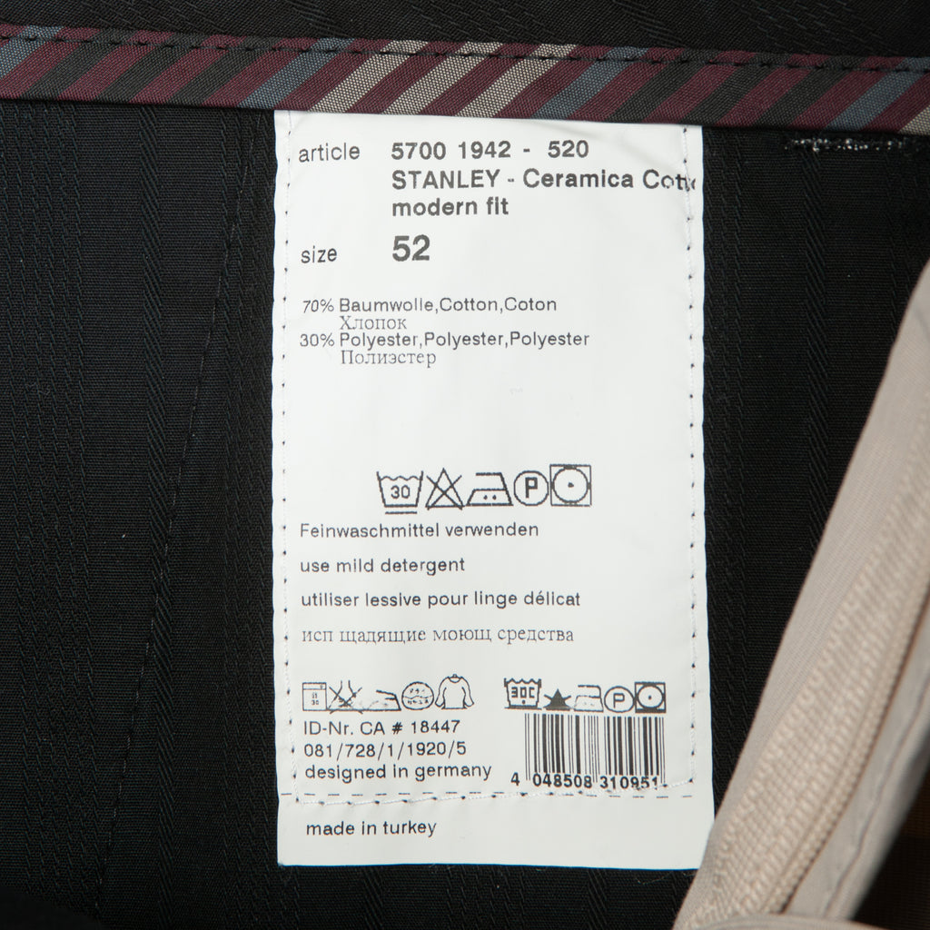 Alberto Beige Modern Fit Stanley Ceramica Cotton Pants