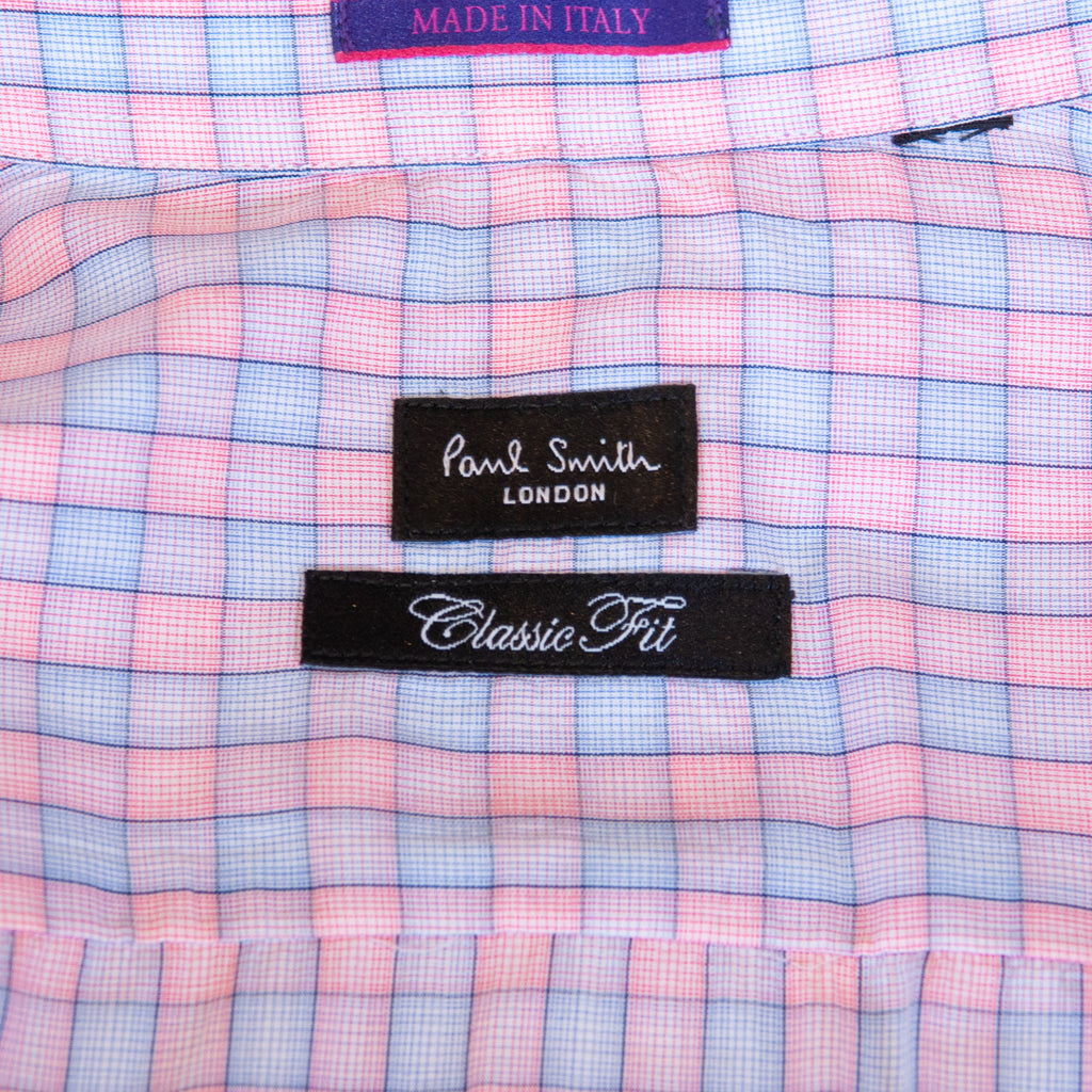 Paul Smith Pink and Blue Check Classic Fit Shirt