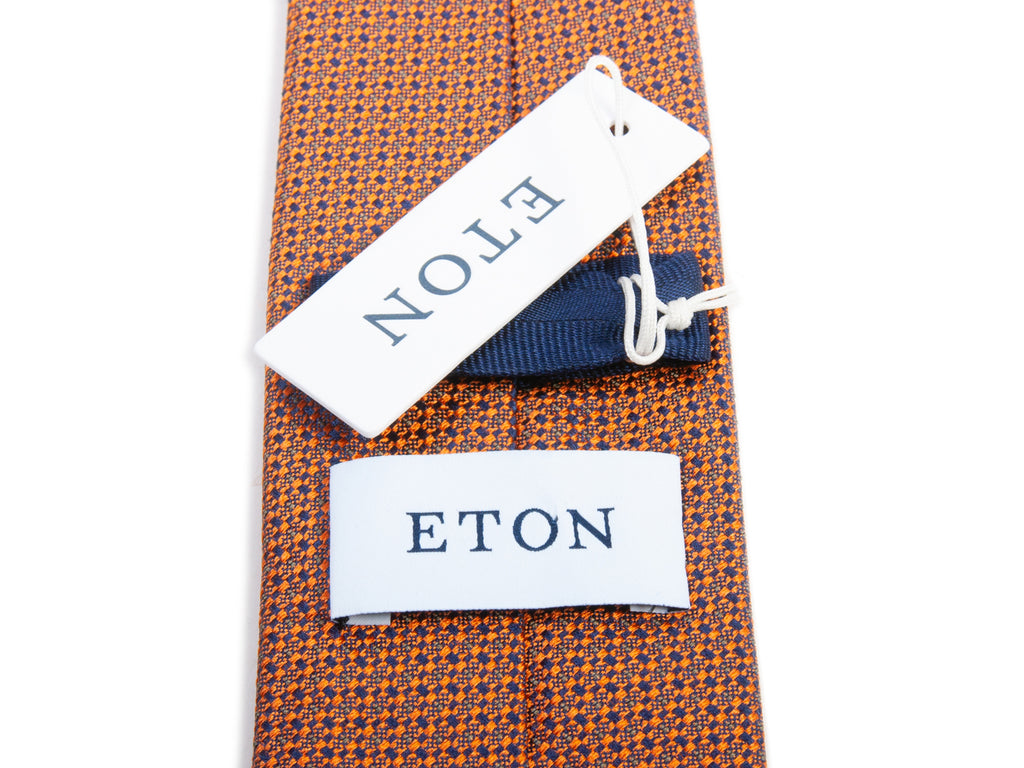 Eton NWT Rust Orange Patterned Silk Tie