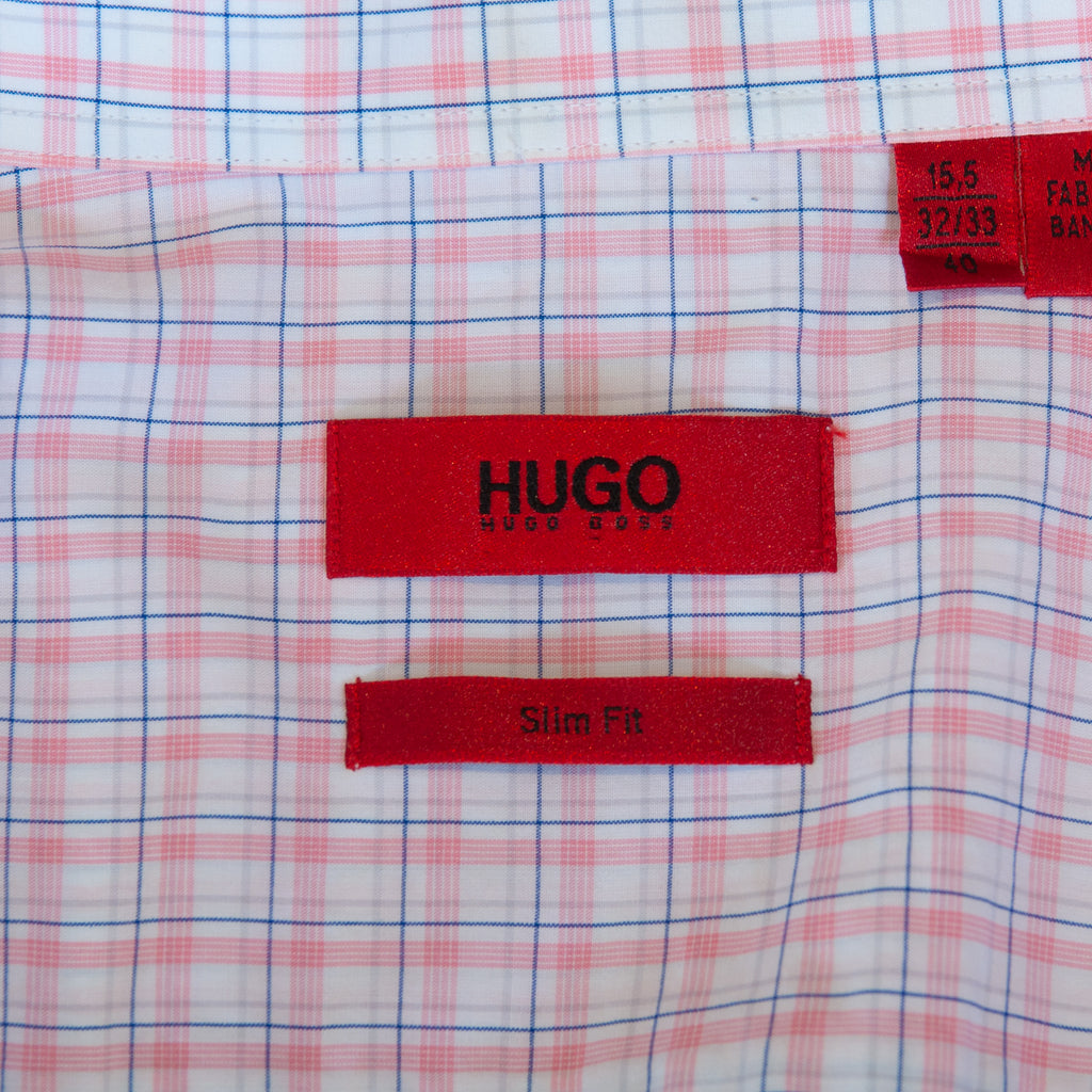 Hugo Boss Pink Check Slim Fit EastonX Shirt