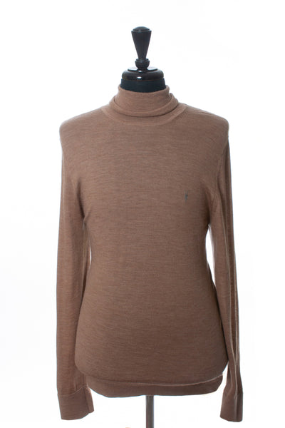 AllSaints Brown Mode Merino Wool Roll Neck Sweater