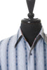 Robert Graham Navy Blue on Gray Embroidered Stripe Shirt