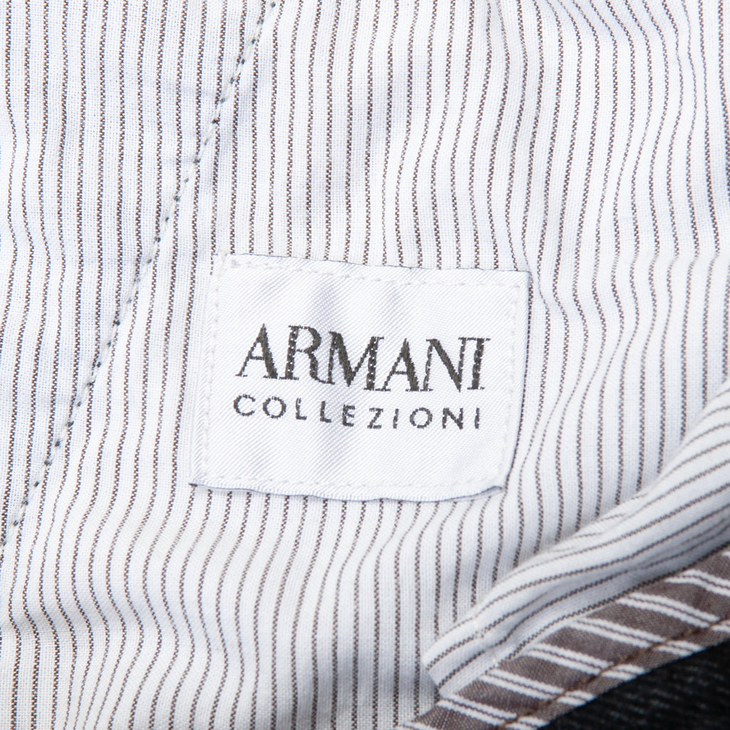 Armani Collezioni Grey Brushed Cotton Twill Pants
