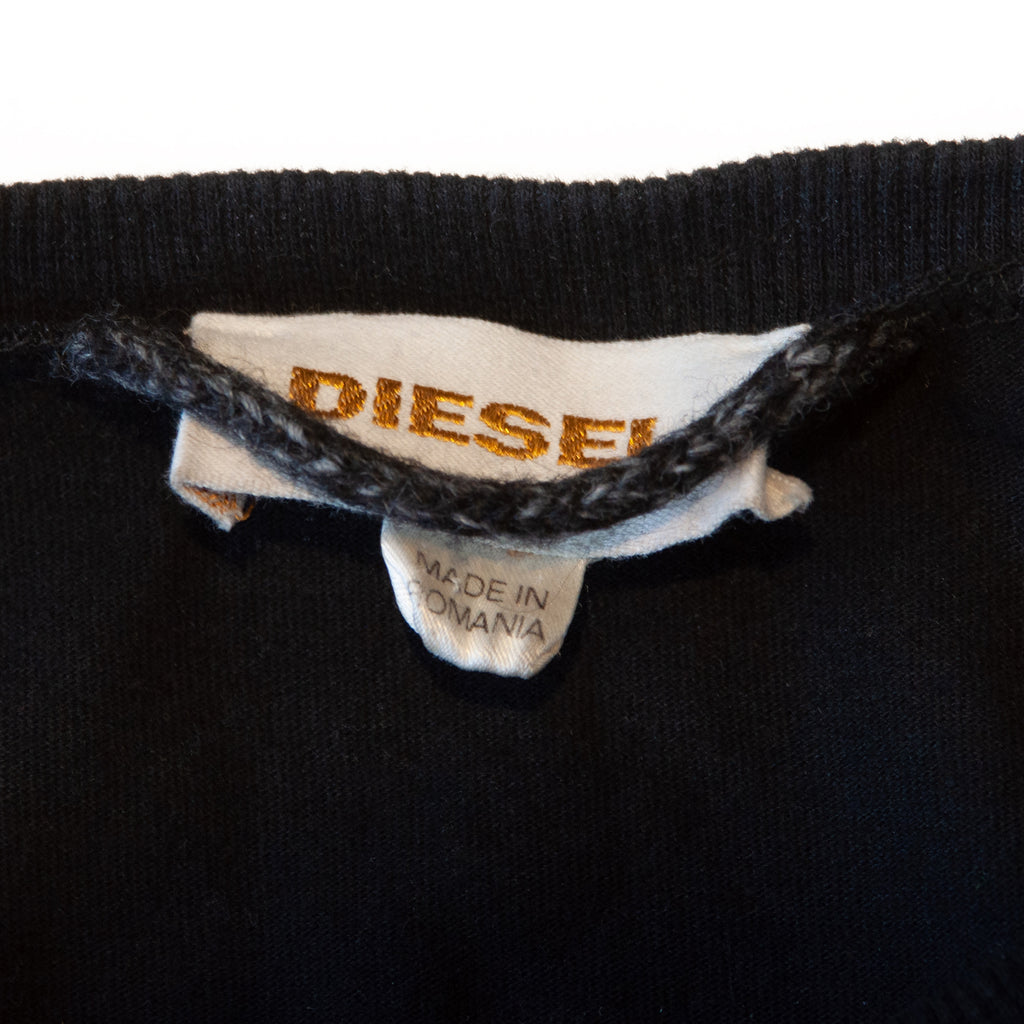 Diesel Black Alpaca Mohair Crew Neck Sweater