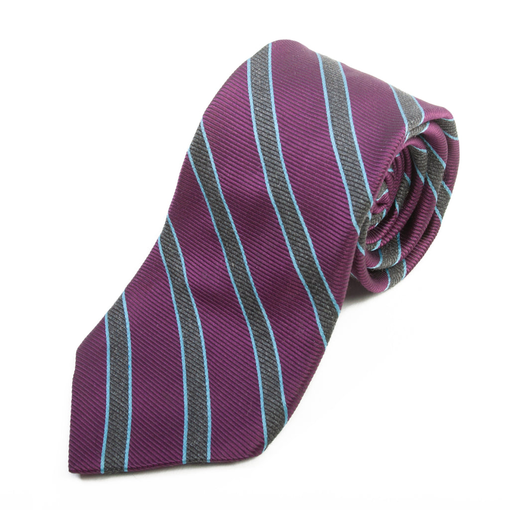Dion Purple Striped Silk Tie