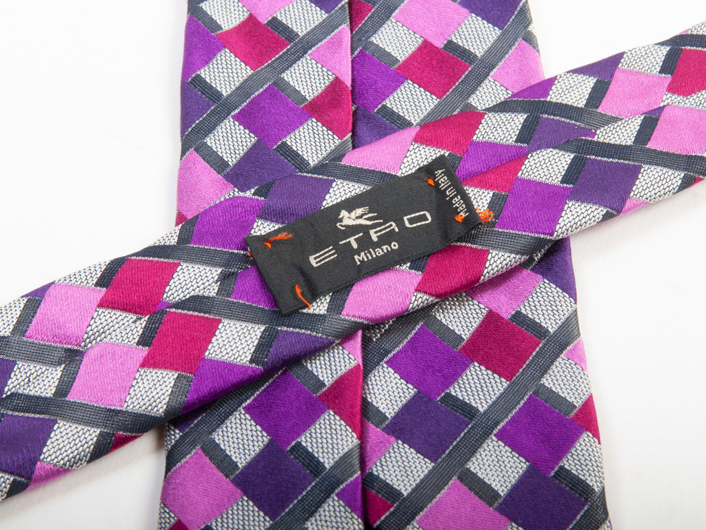 Etro Geometric Patterned Silk Tie