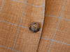 Sartoria Partenopea Brown Windowpane Silk Linen Blazer