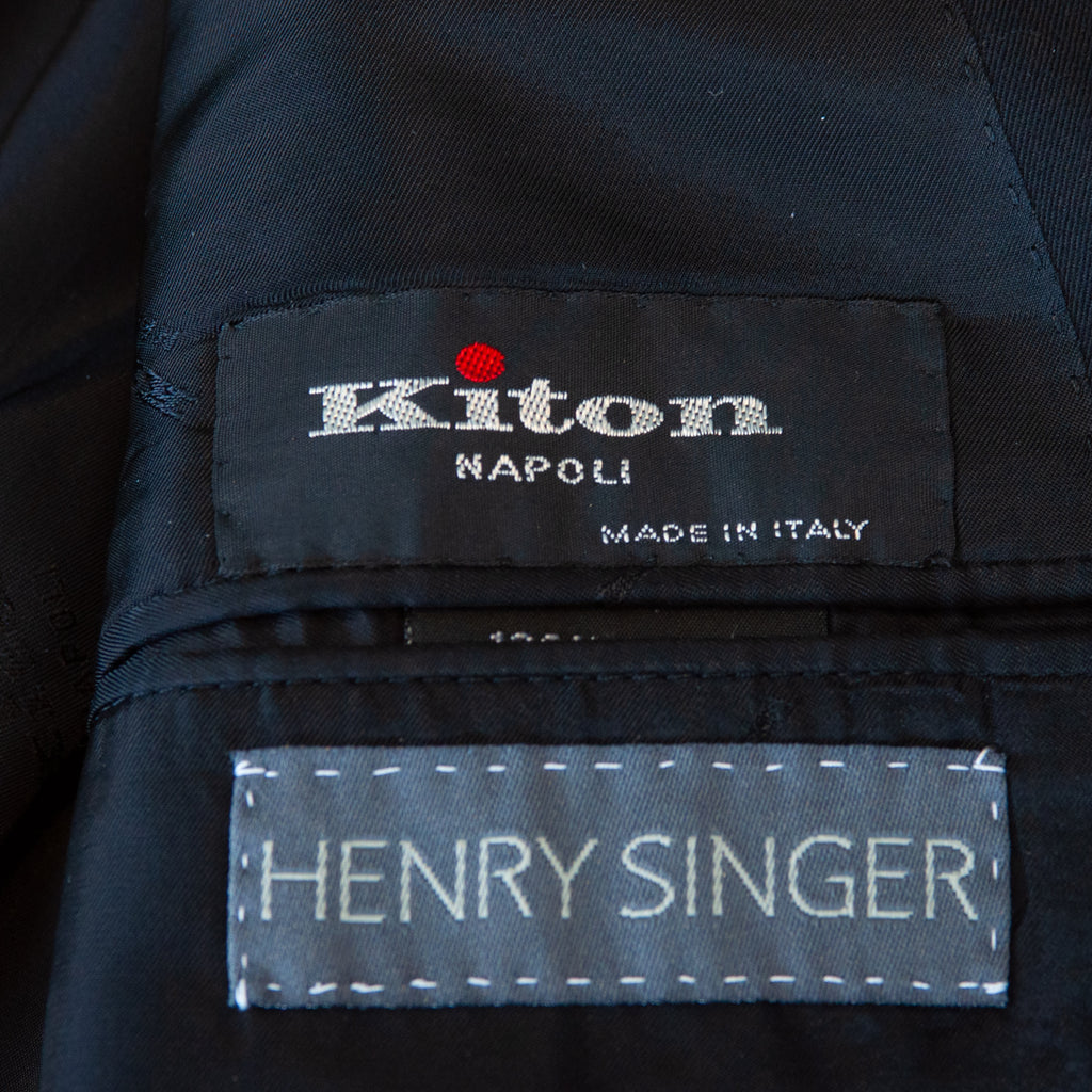 Kiton Black 14 Micron Wool Drop8 Suit