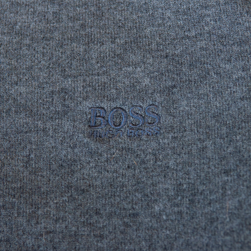 Hugo Boss Gray Ultrafine Lambswool C-Celino_03 V-Neck Sweater