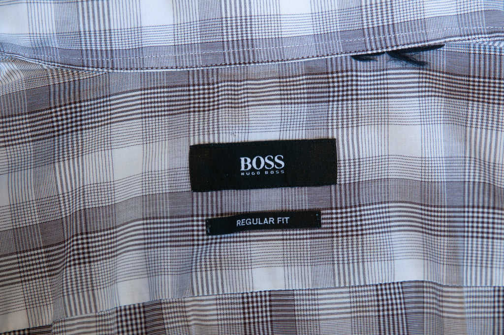 Hugo Boss Brown Plaid Regular Fit Gerald Shirt
