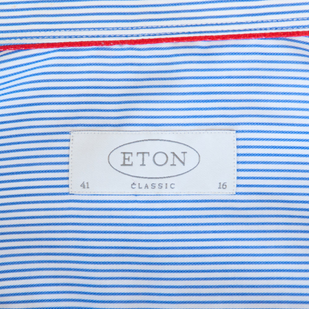 Eton Blue Striped Classic Fit Shirt