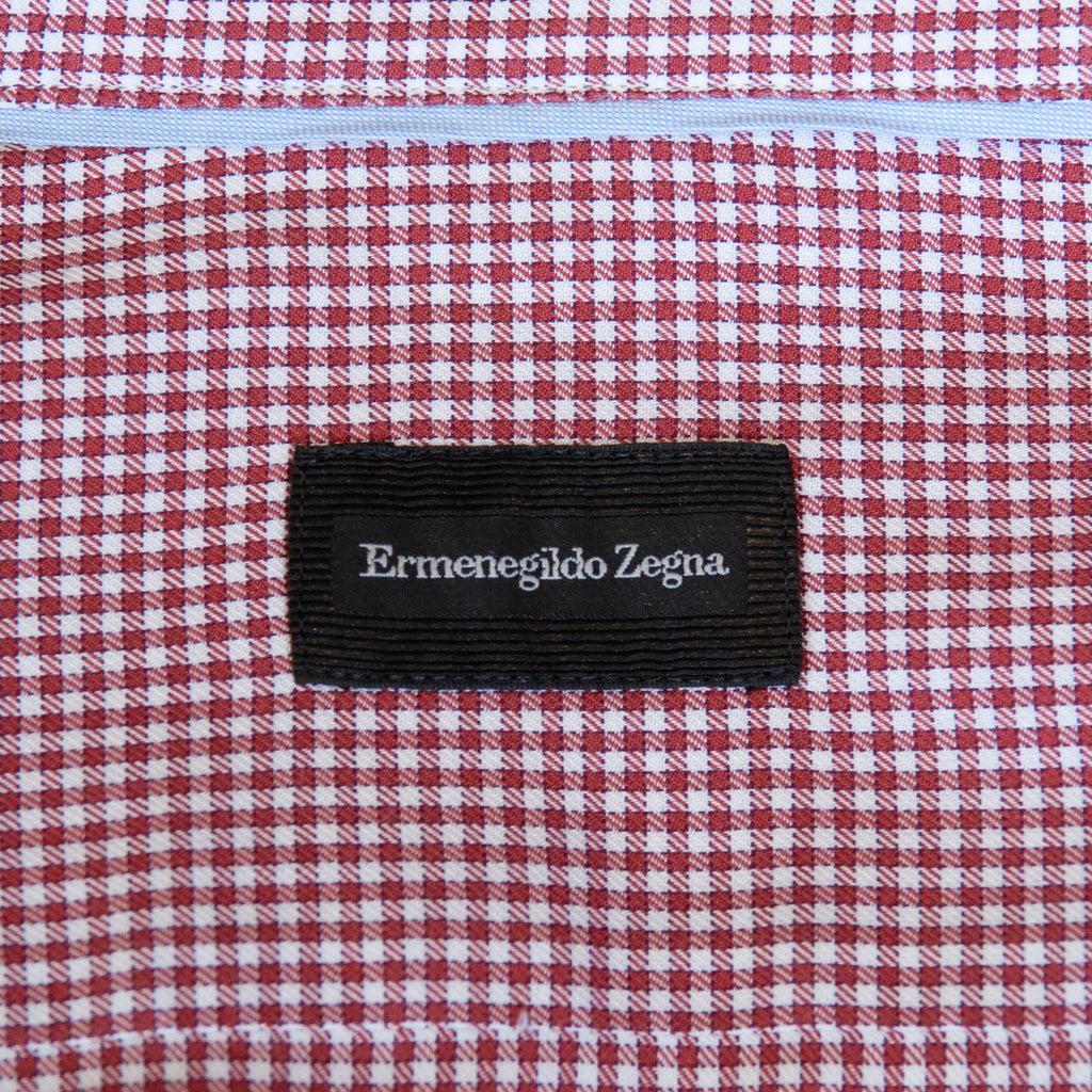 Ermenegildo Zegna Brown Check Cotton Shirt