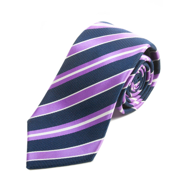 Hugo Boss Purple on Navy Blue Striped Tie