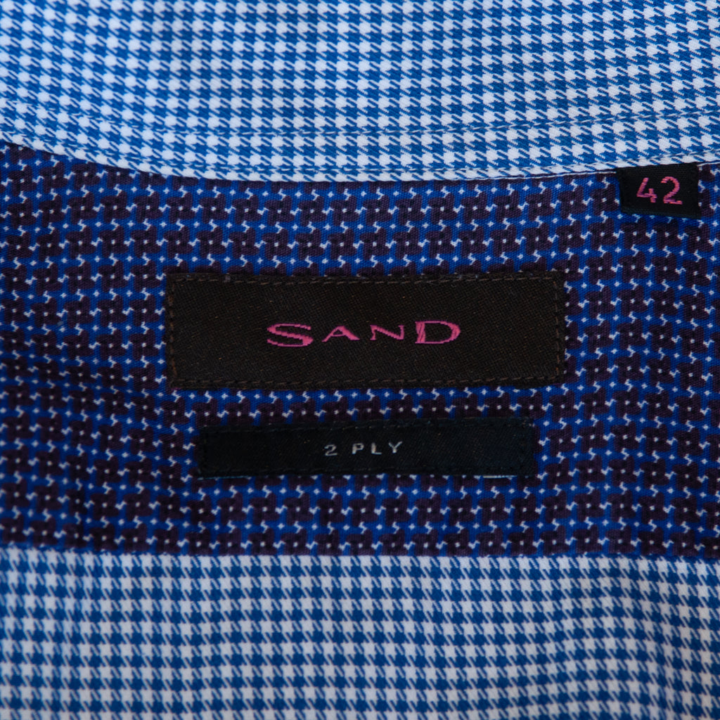 Sand Blue Gingham Check 2Ply Cotton Shirt