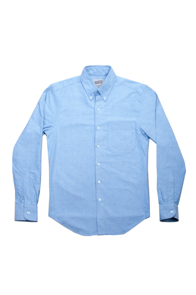Naked & Famous Blue Japanese Chambray Button Down Shirt