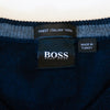 Hugo Boss Navy Blue Baram Wool V-Neck Sweater