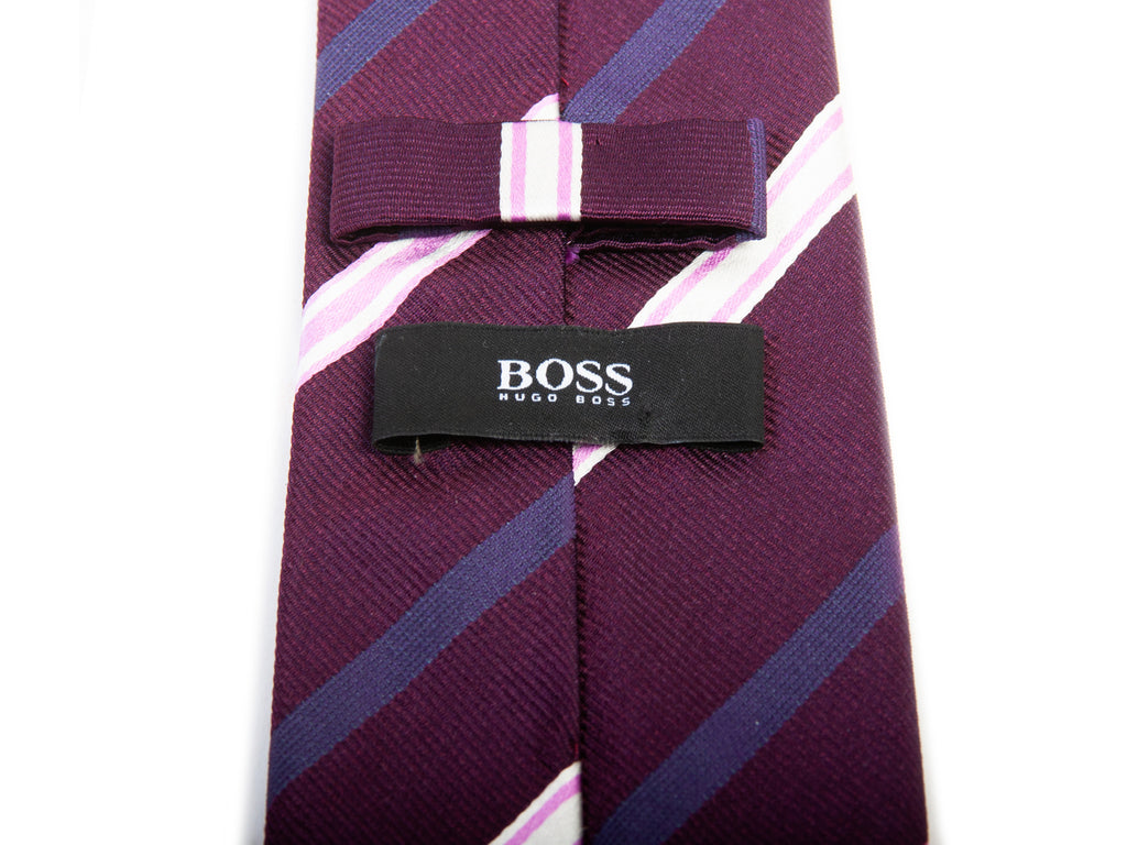 Hugo Boss Burgundy Striped Tie