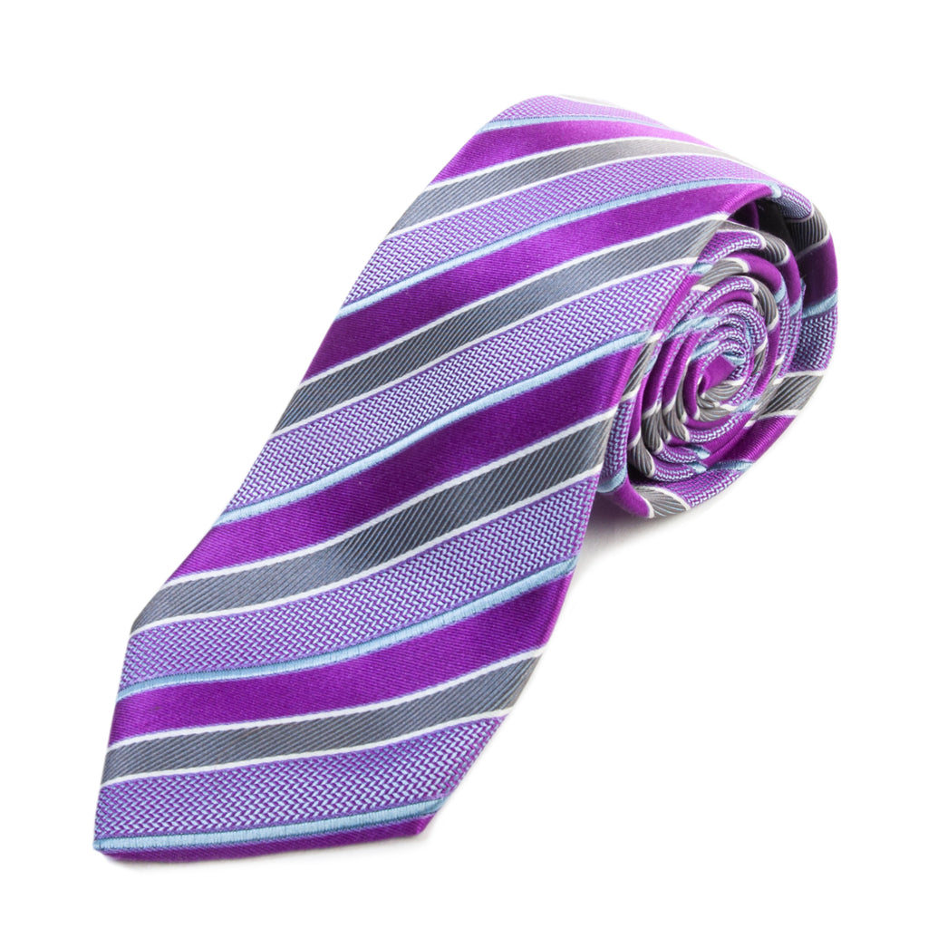 Hugo Boss Made in Italy Purple Striped Tie