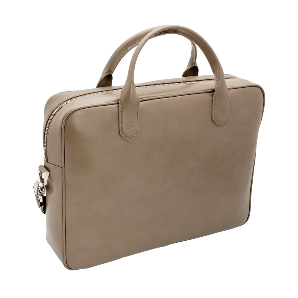 ST DuPont Tan Calf Skin Leather Briefcase