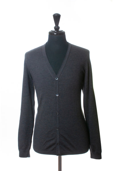 Hugo Boss Dark Gray Slim Fit Merino Wool Baltimore-B Cardigan