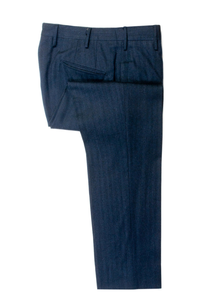 Boglioli Dark Blue Herringbone Trousers