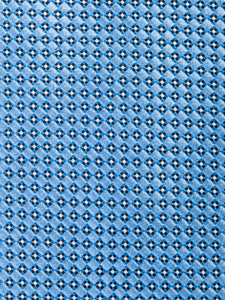 Ermenegildo Zegna Cornflower Blue Geometric Weave Tie