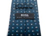 Hugo Boss Made in Italy Slate Blue Geometric Patterned Tie