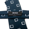 Hugo Boss Made in Italy Black Square Geometric Patterned Skinny Tie