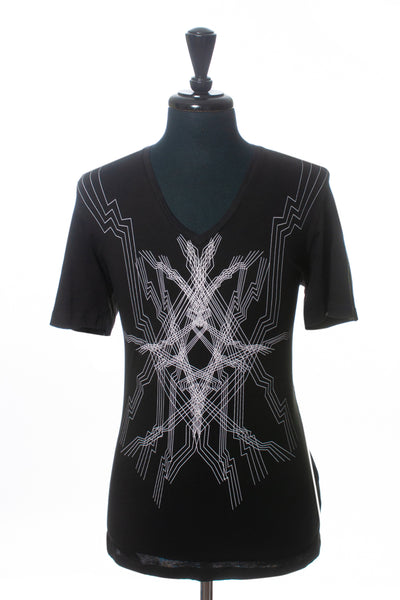 Hugo Boss Black Abstract Print Durrent V-Neck T-Shirt