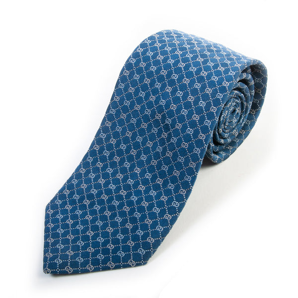 Gucci Blue GG Patterned Tie