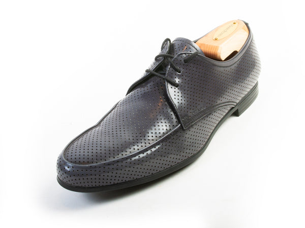 Prada Gray Perforated Leather Shoes
